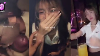 คลิปหลุดทางบ้าน เย็ดนักศึกษาสาวแว่นสุดสวย ไปกินเหล้าแล้วเงี่ยนxxxลากไปอมควยในห้องน้ำผับเมาแล้วอารมณ์มาเต็มอมเสร็จอย่างเสียวแตกเต็มปาก