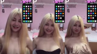 คลิปหลุด ทางบ้าน สาวสวยผมทองน่ารักนั่งโชว์เสียวหน้ากล้องดชว์นมตัวเองบีบจับเห็นแล้วเงี่ยนเลย